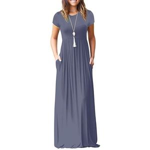 NWOT - Short Sleeve Empire Waist Flowy Maxi Dress